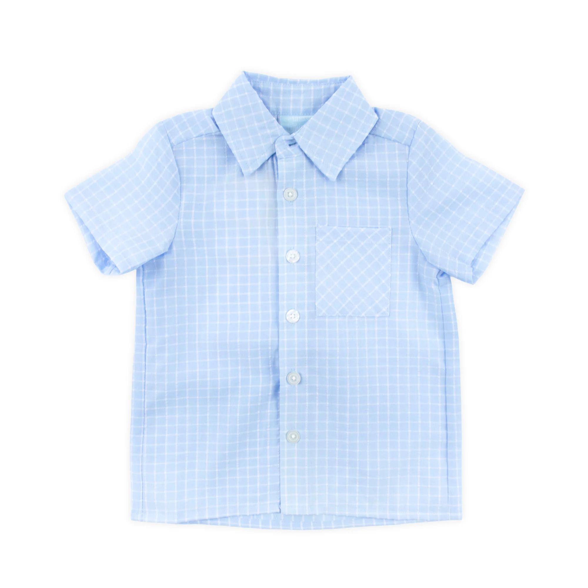 Light Blue Windowpane Button Down Shirt - Image 4