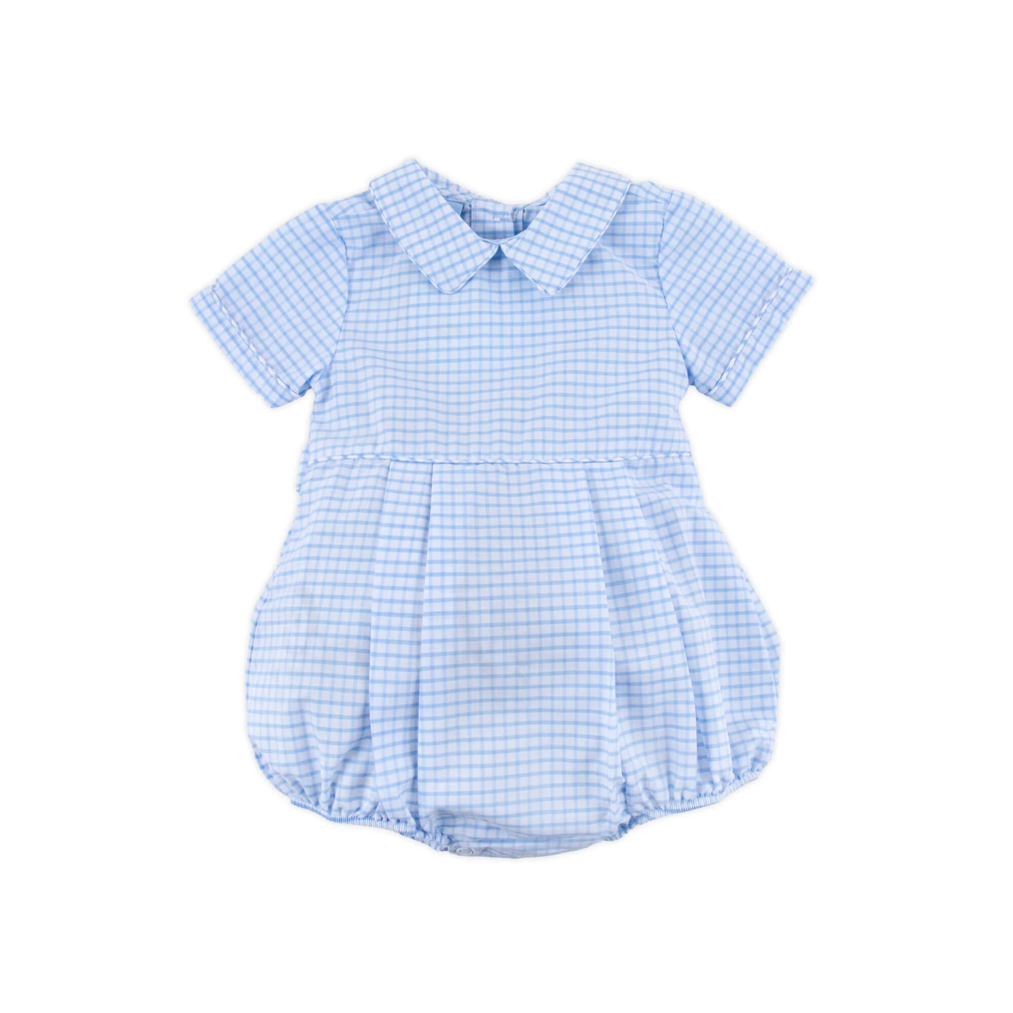 Light Blue Windowpane Collared Bubble - Image 2