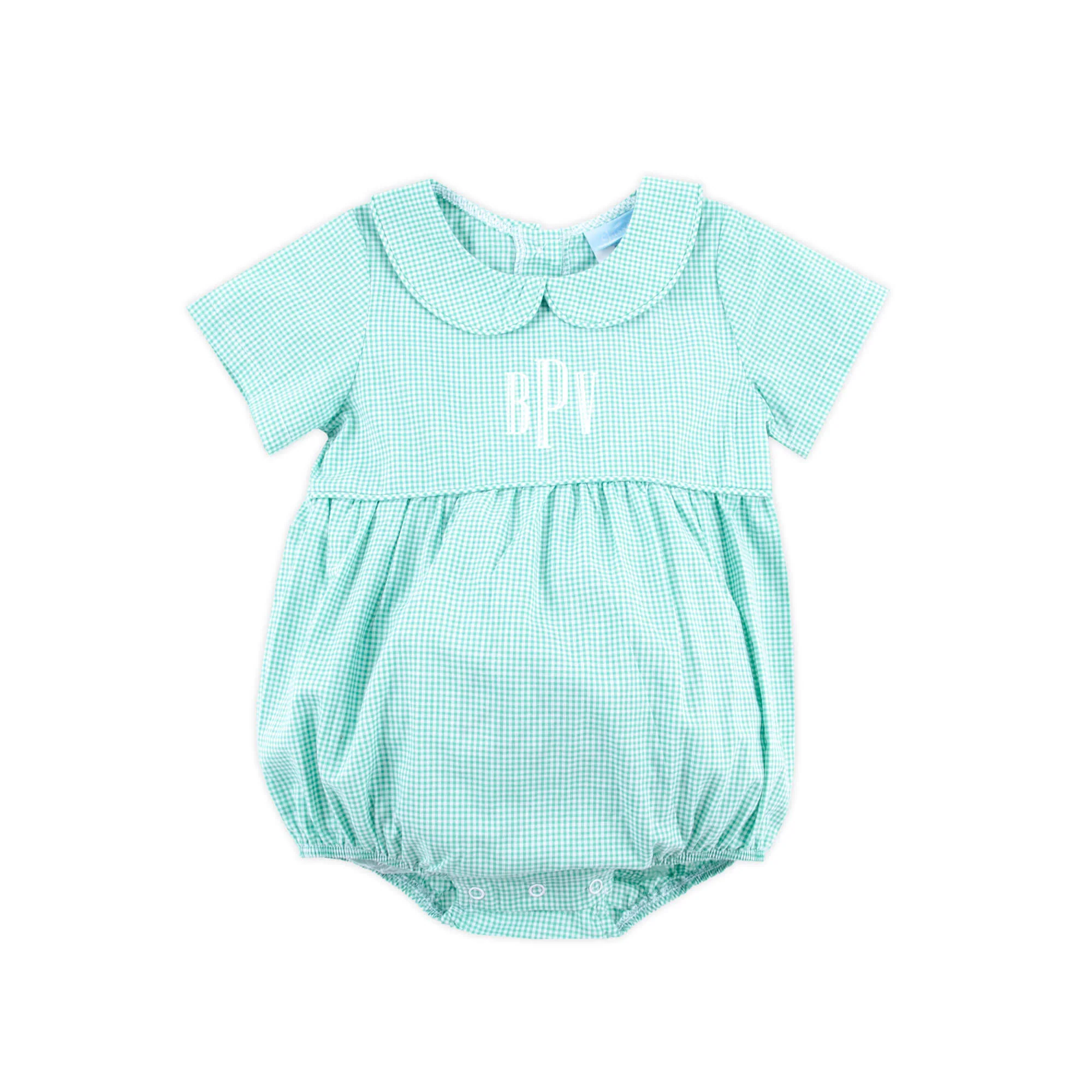 Mint Green Gingham Collared Bubble - Image 2