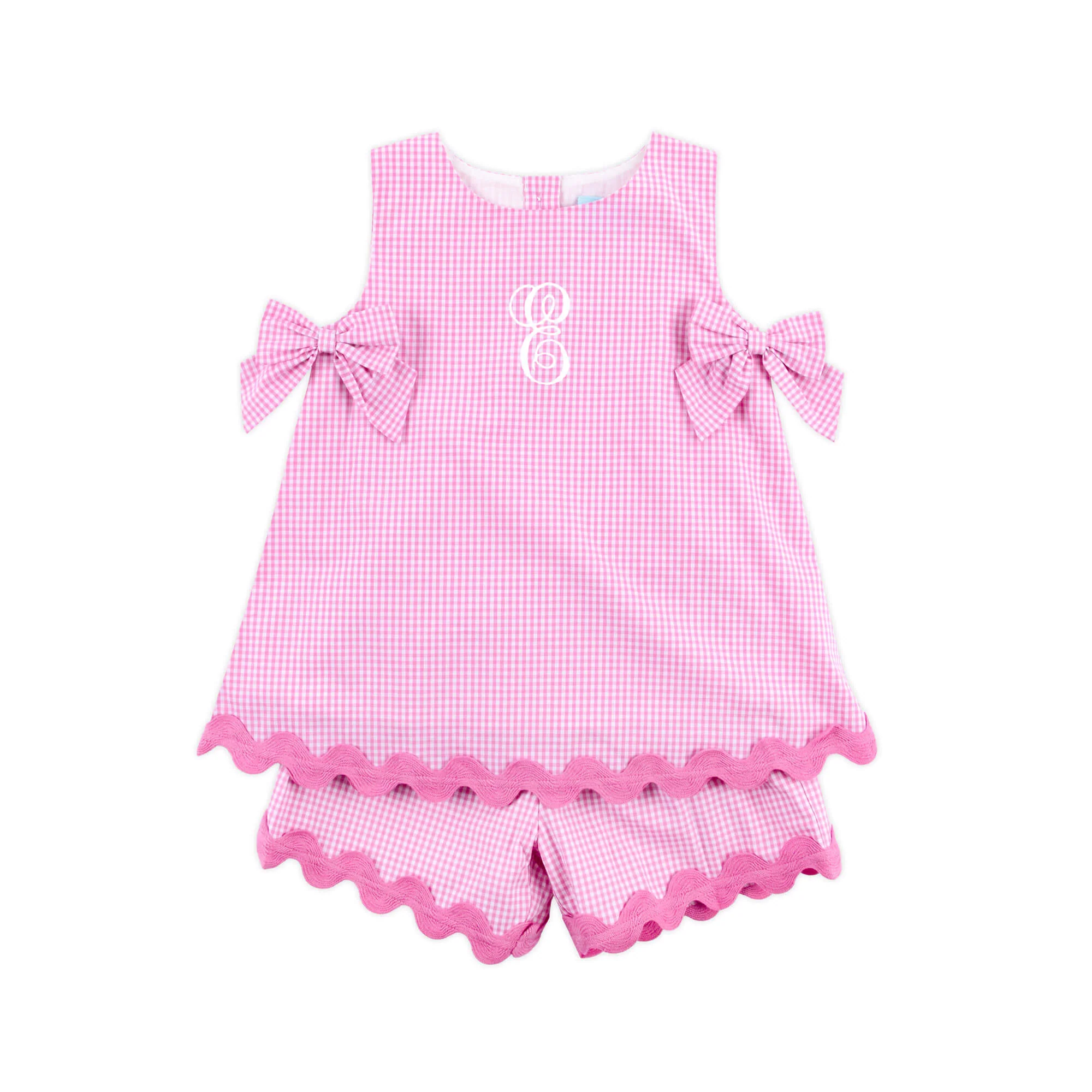 Light Pink Gingham Eleanor Short Set - Image 2