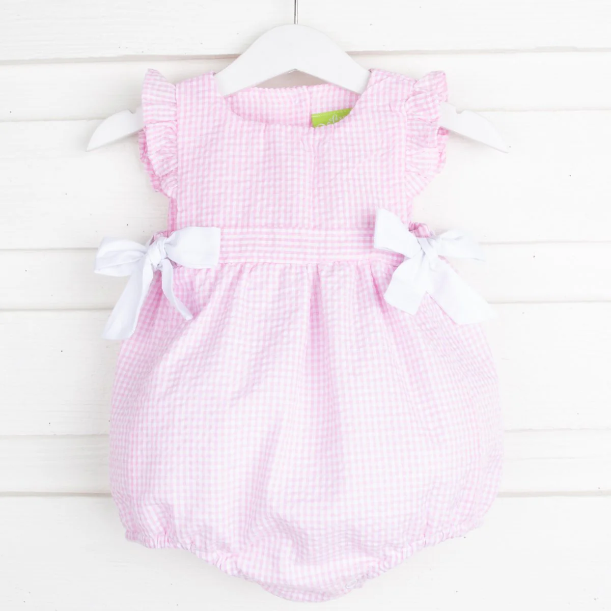 Light Pink Gingham Side Tie Bubble - Image 2