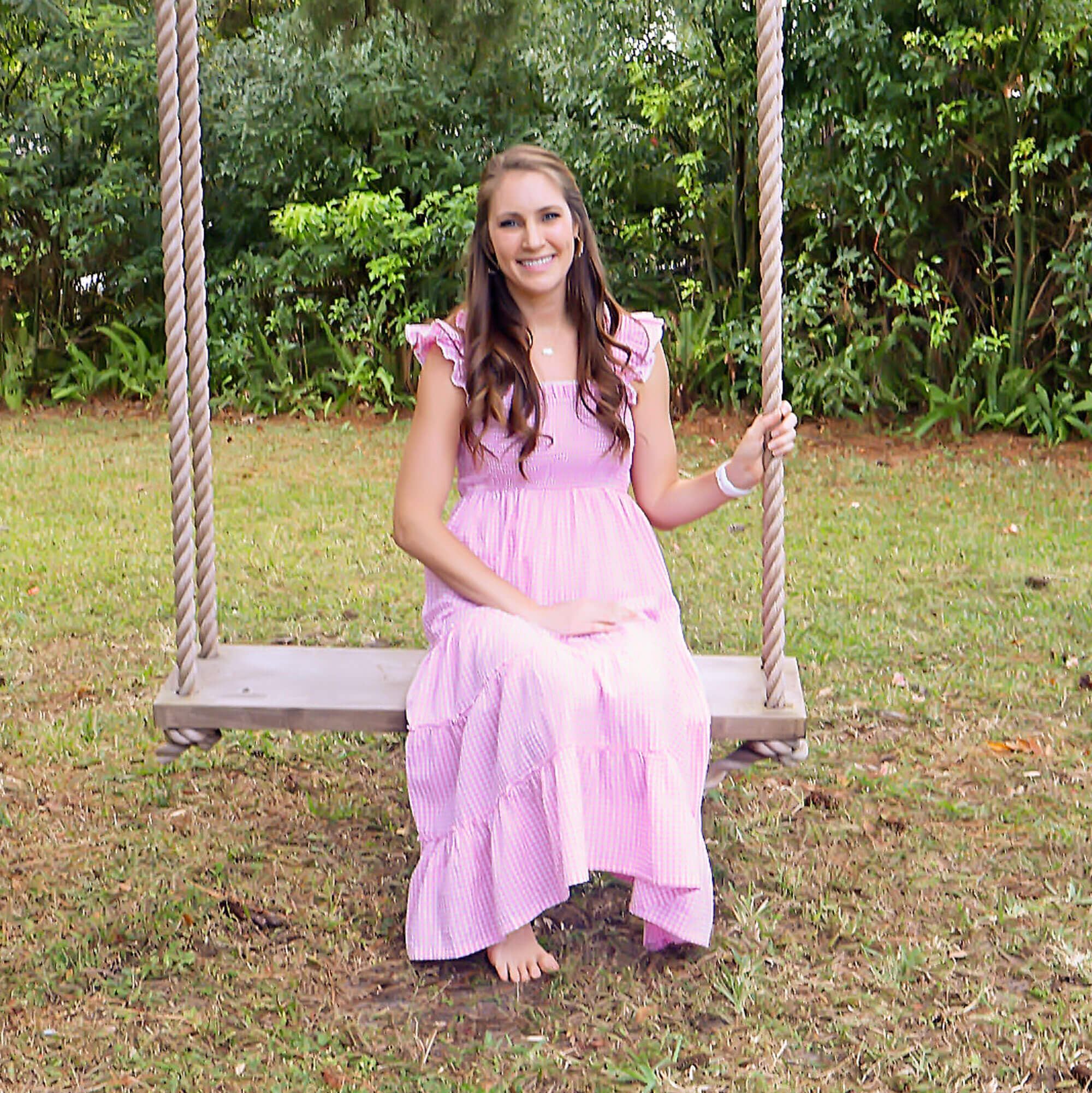 Light Pink Gingham Willow Women's Dress - Image 3