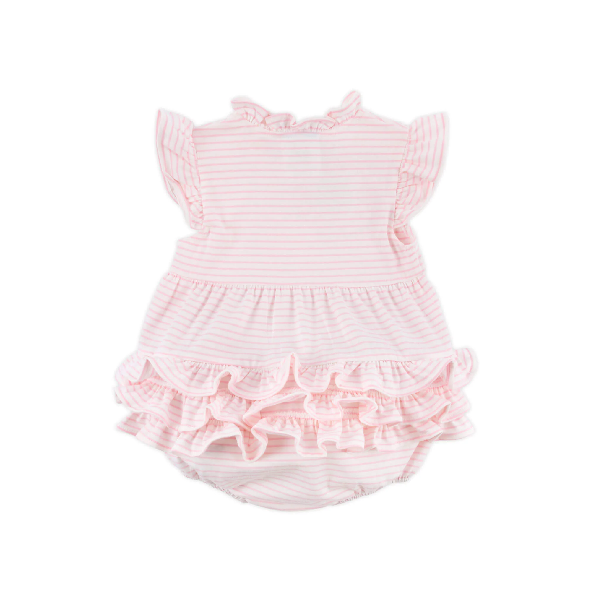 Light Pink Stripe Ruffle Nicole Bubble - Image 2