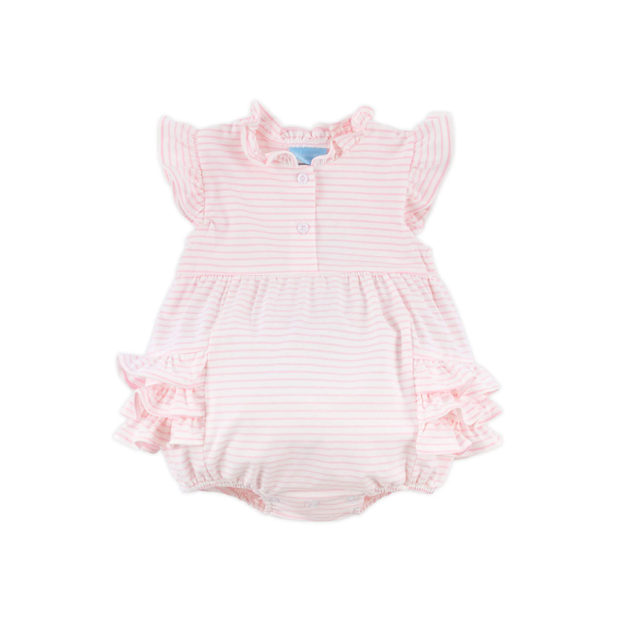 Light Pink Stripe Ruffle Nicole Bubble - Image 3
