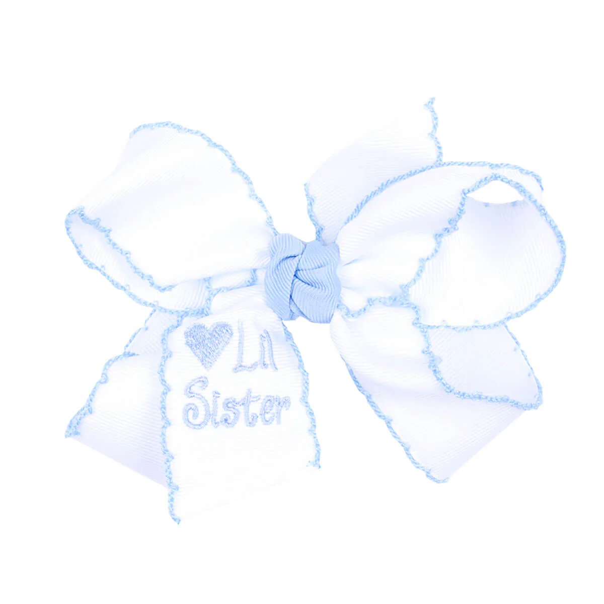 Lil Sister Embroidered Medium Knotted Bow - Image 2