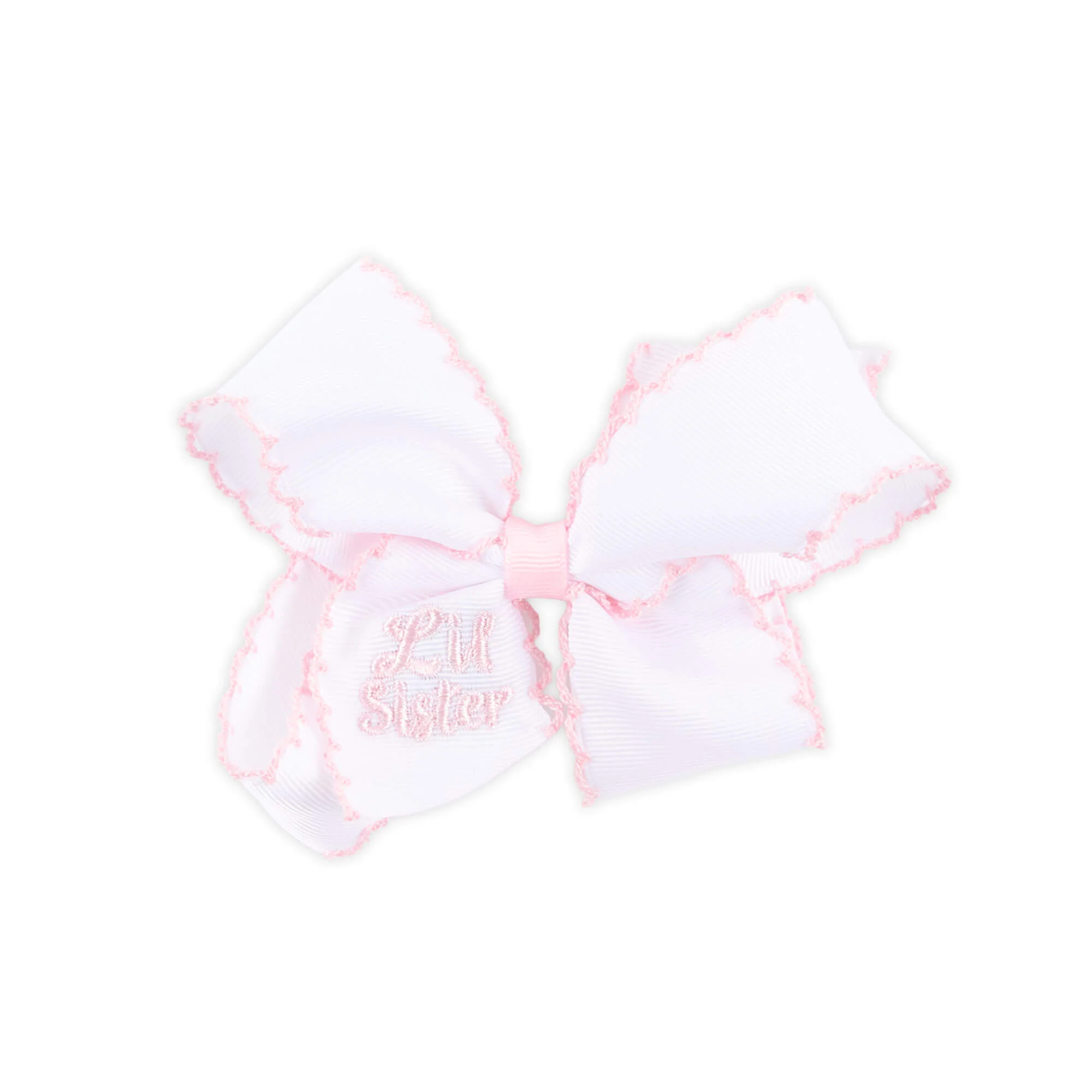 Lil Sister Embroidered Moonstitch Hair Bow - Image 3