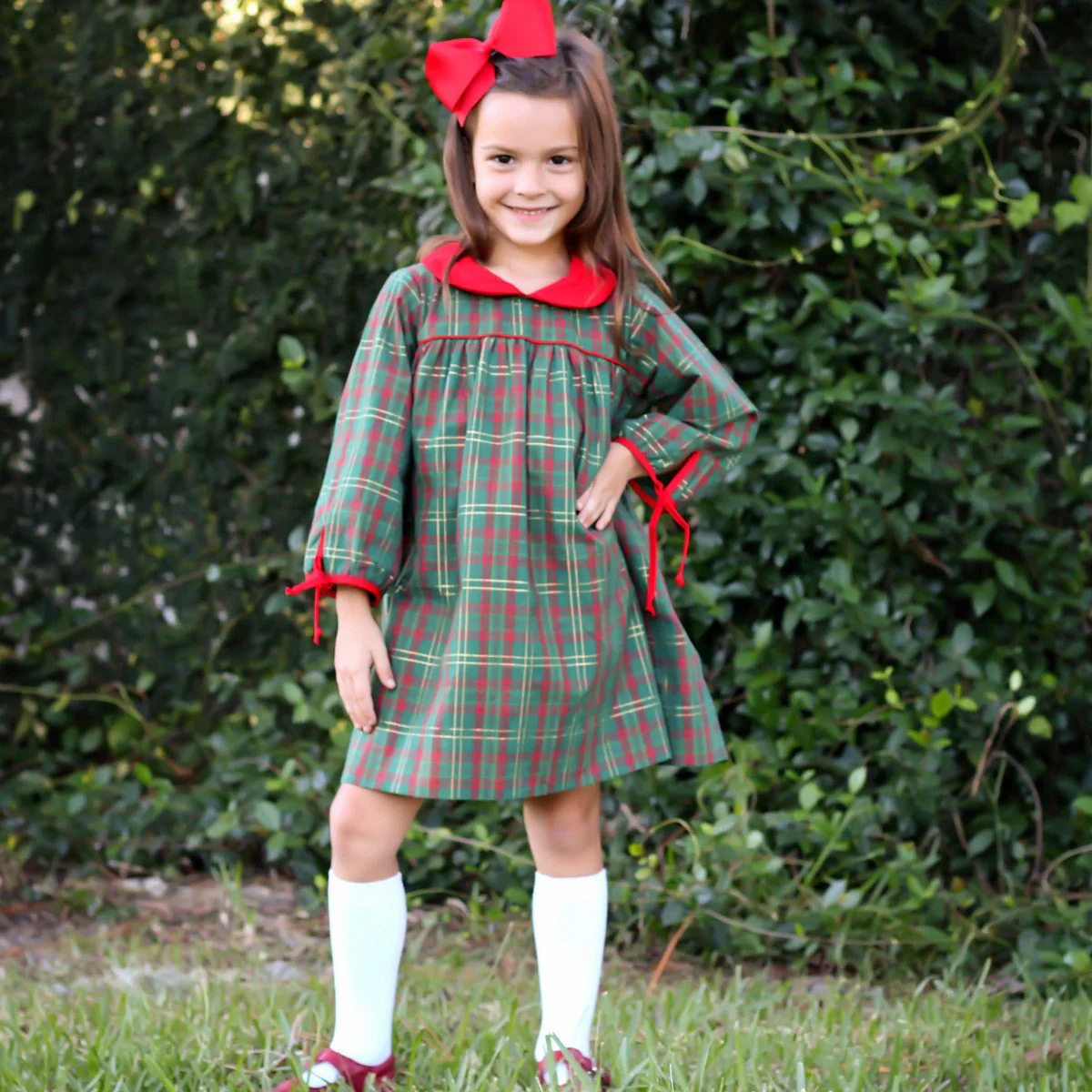 Christmas Green Plaid Lillian Dress - Image 3