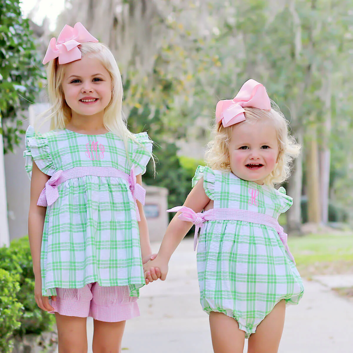Lime Green Plaid Avery Short Set - Image 7