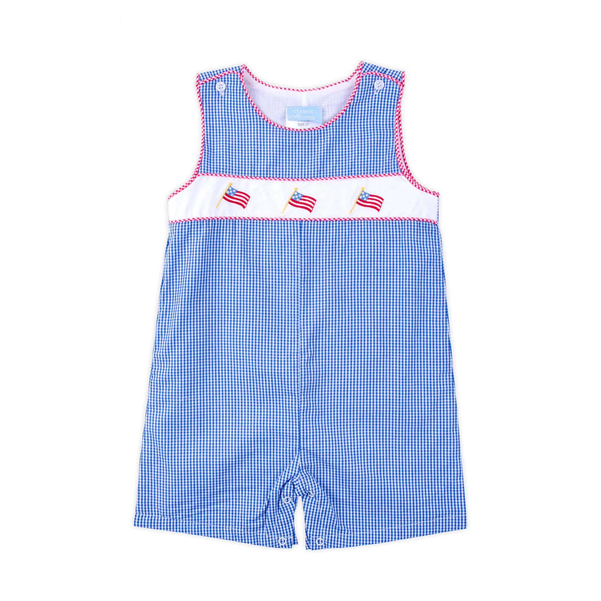 Little Patriot Blue Gingham Jon Jon - Image 2