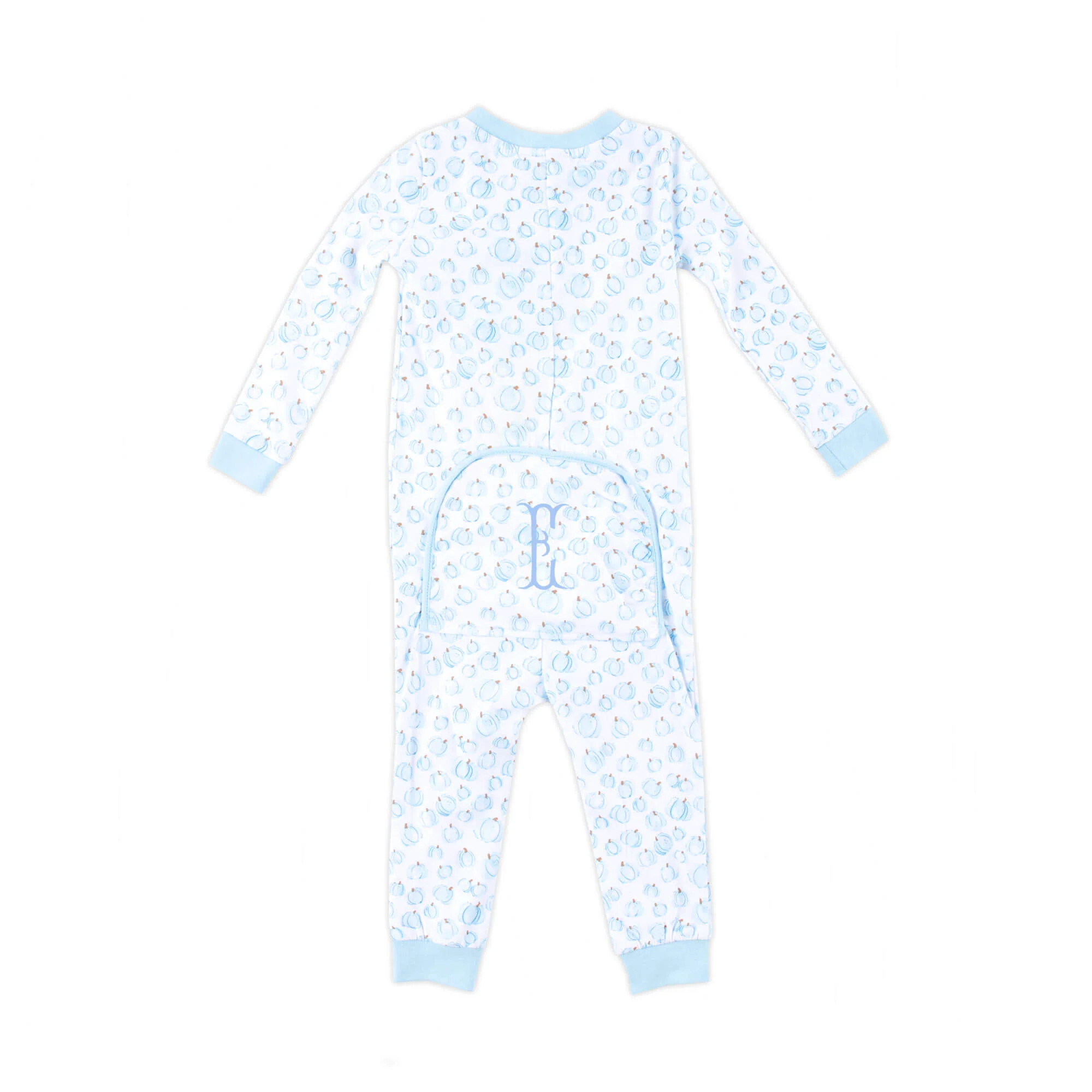 Little Pumpkin Patch Blue Zip Sleeper - Image 3