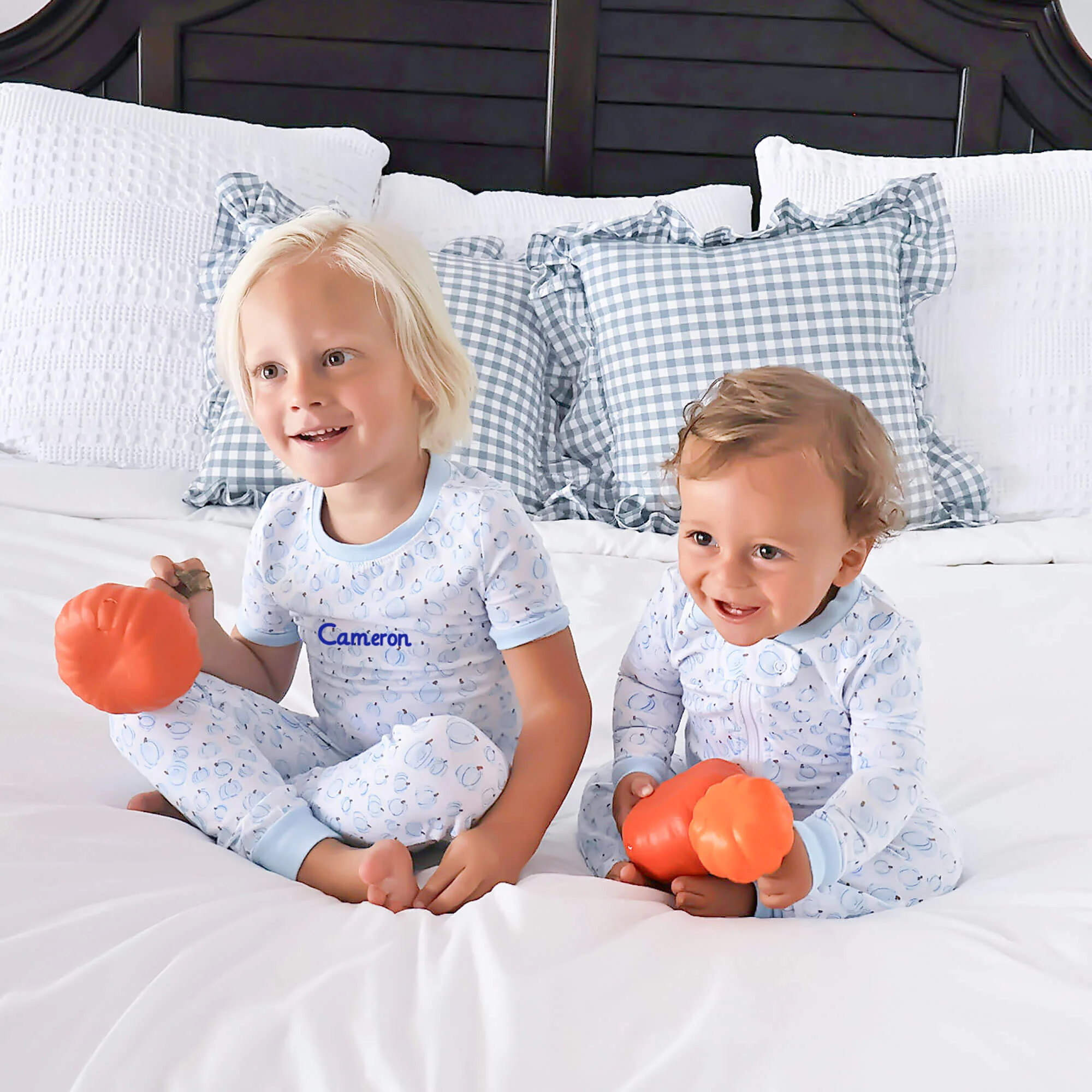 Little Pumpkin Patch Blue Zip Sleeper - Image 4