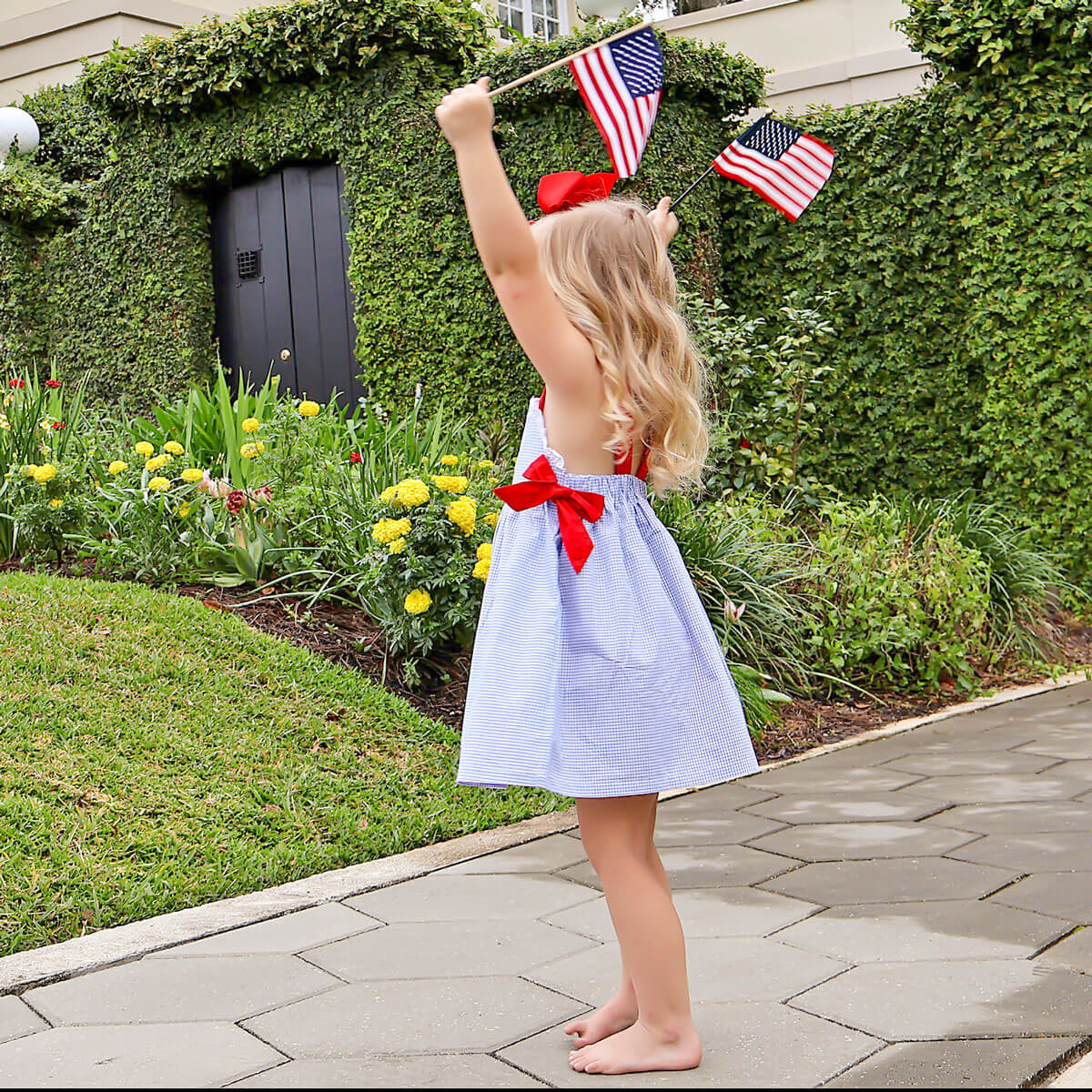 Royal Gingham Lydia Dress - Image 5