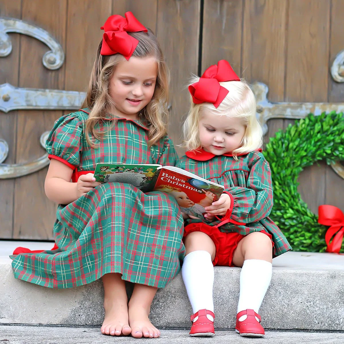 Christmas Green Plaid Lillian Bloomer Set - Image 9