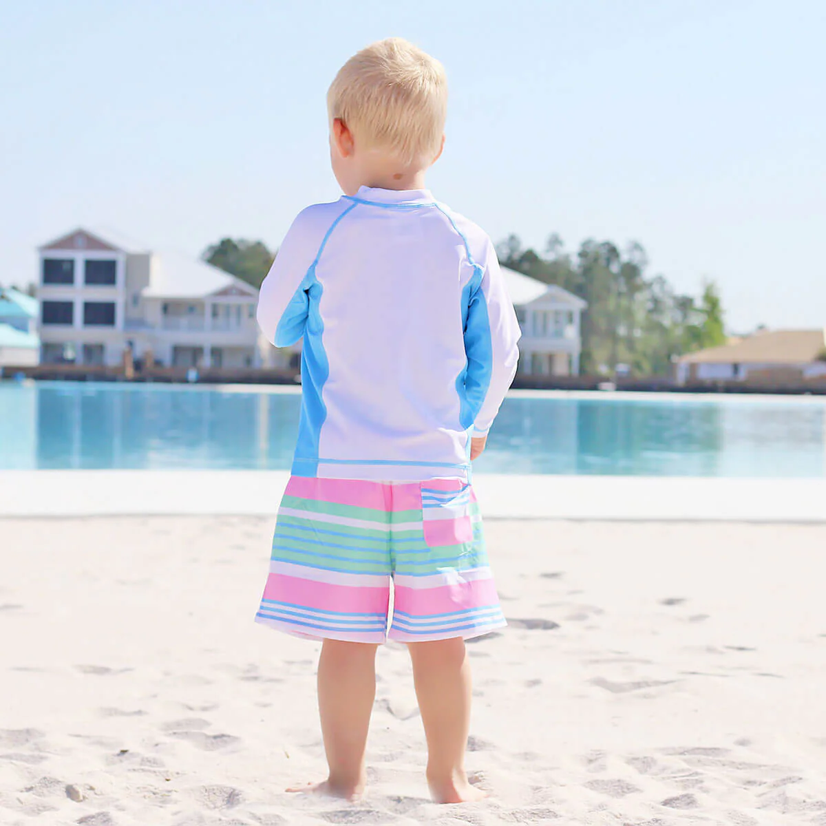 Long Sleeve Rash Guard White and Blue - Image 4