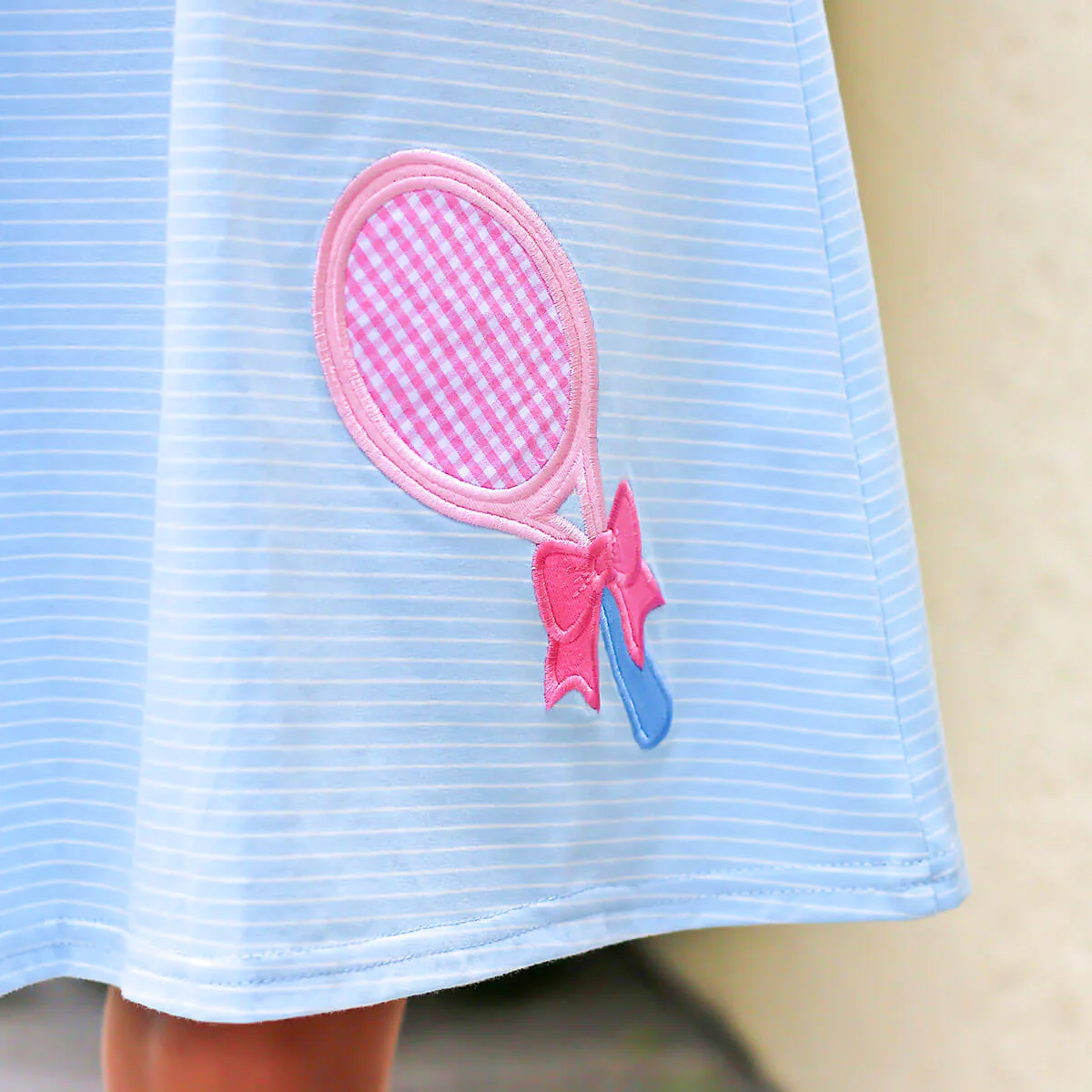 Tennis Appliqué Claire Dress Blue Stripe - Image 2