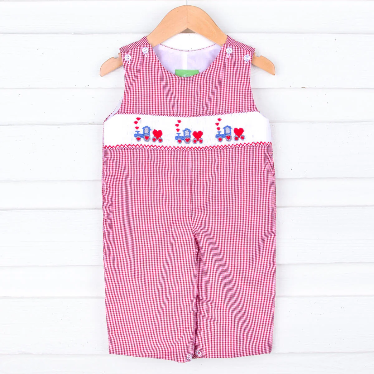 Love Overload Red Train Smocked Longall - Image 3