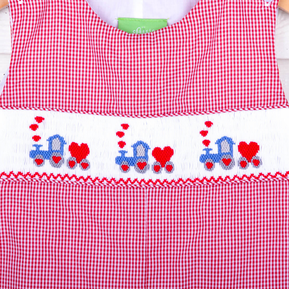 Love Overload Red Train Smocked Longall - Image 4