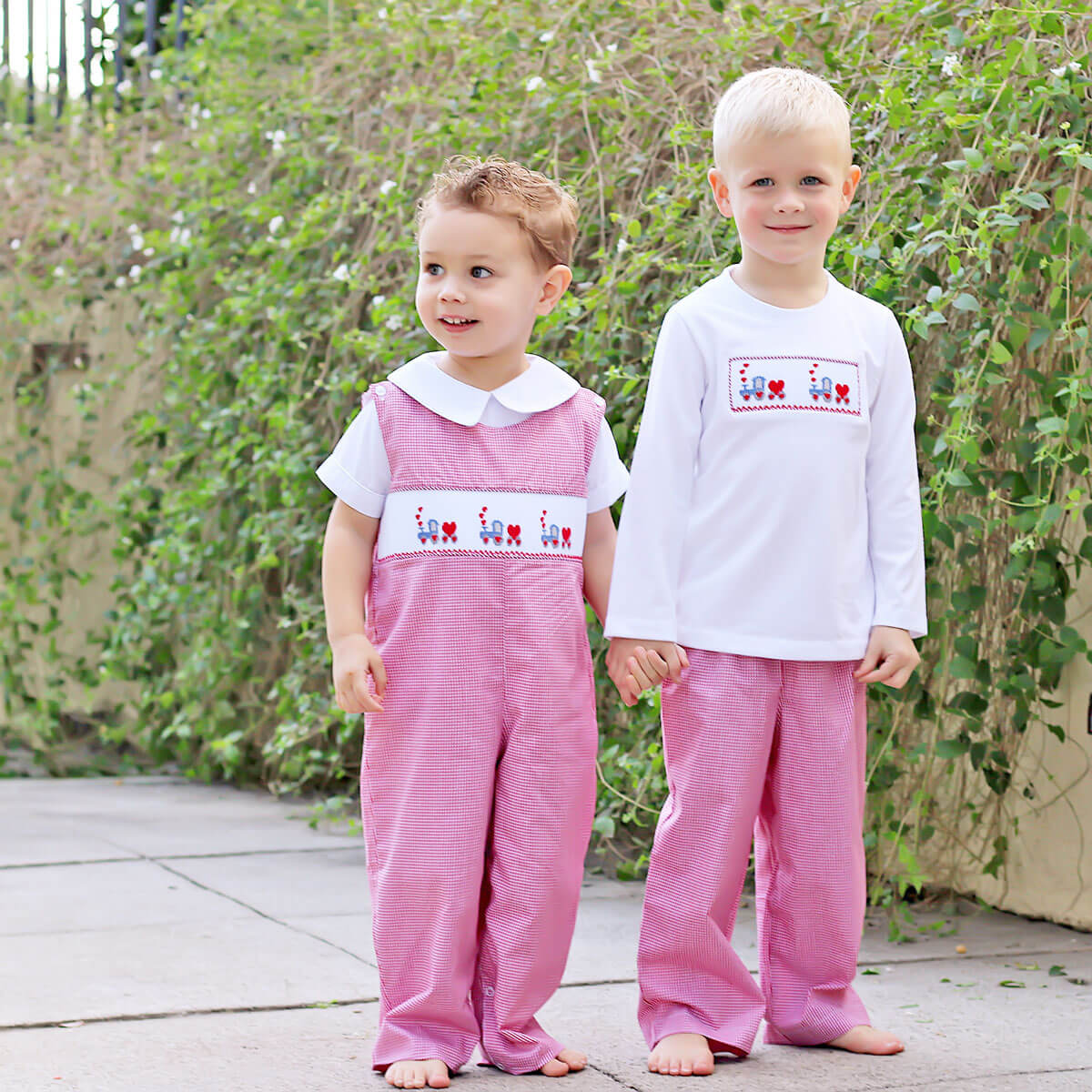 Love Overload Red Train Smocked Pant Set - Image 4