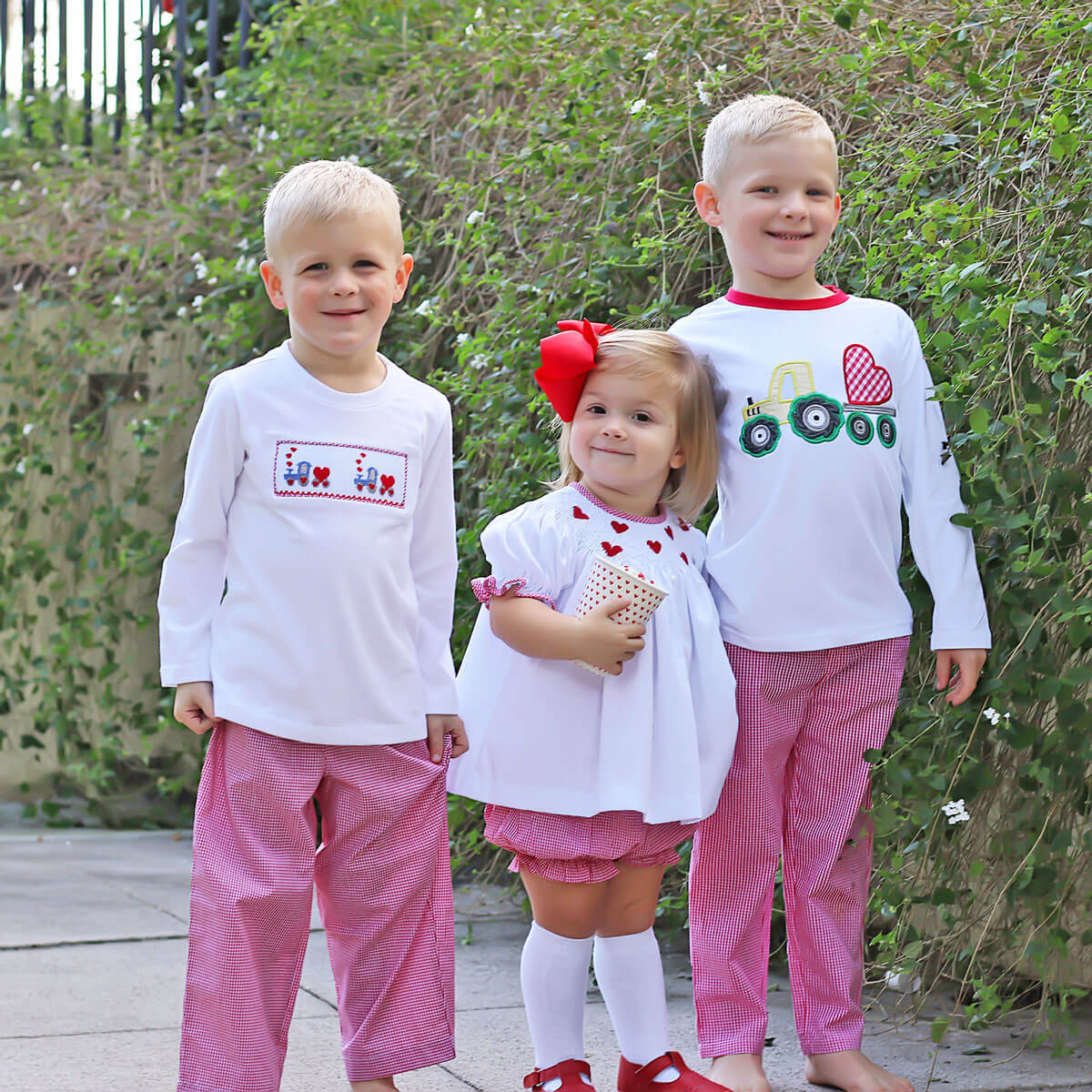 Love Overload Red Train Smocked Pant Set - Image 5