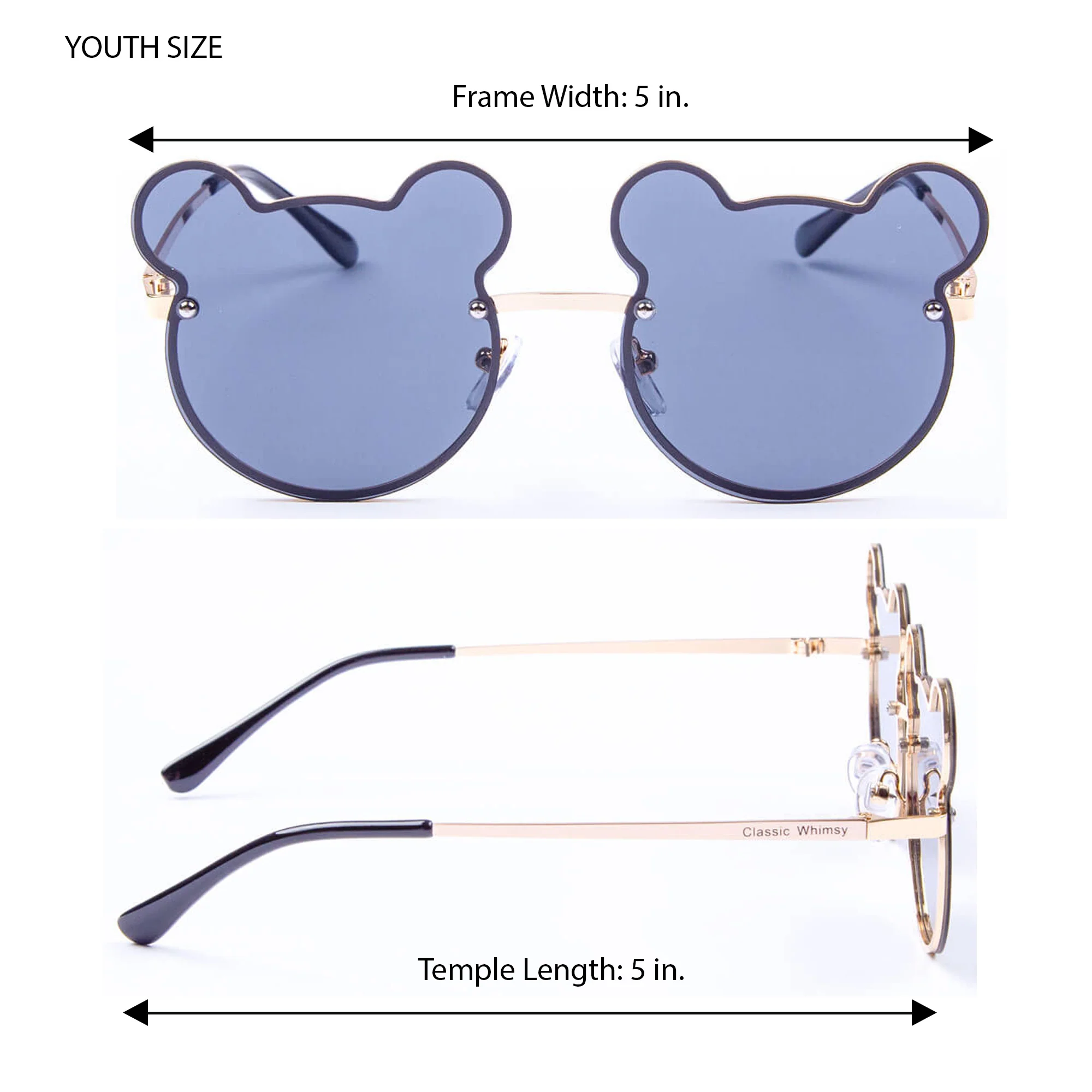 Magical Mouse Ears Youth Gold Sunglasses - Image 5