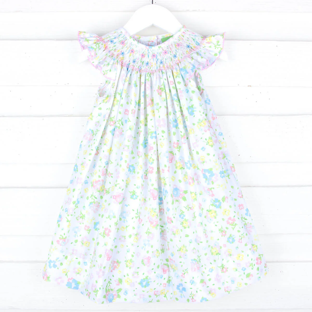 Majorelle Garden Smocked Angel Sleeve Dress - Image 2
