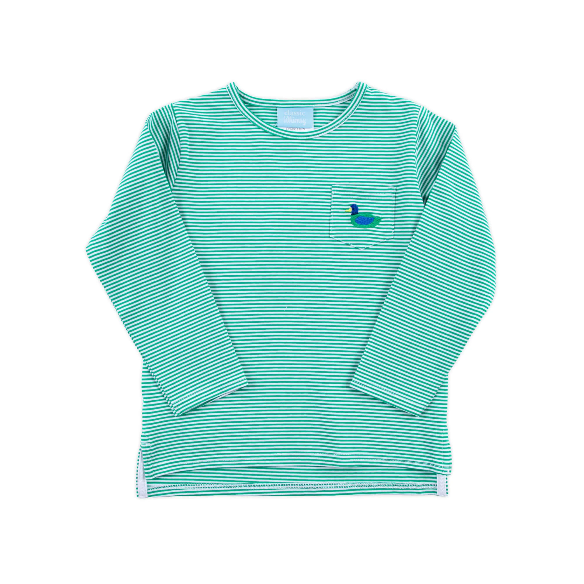 Mallard Green Stripe Long Sleeve Pocket Shirt - Image 2