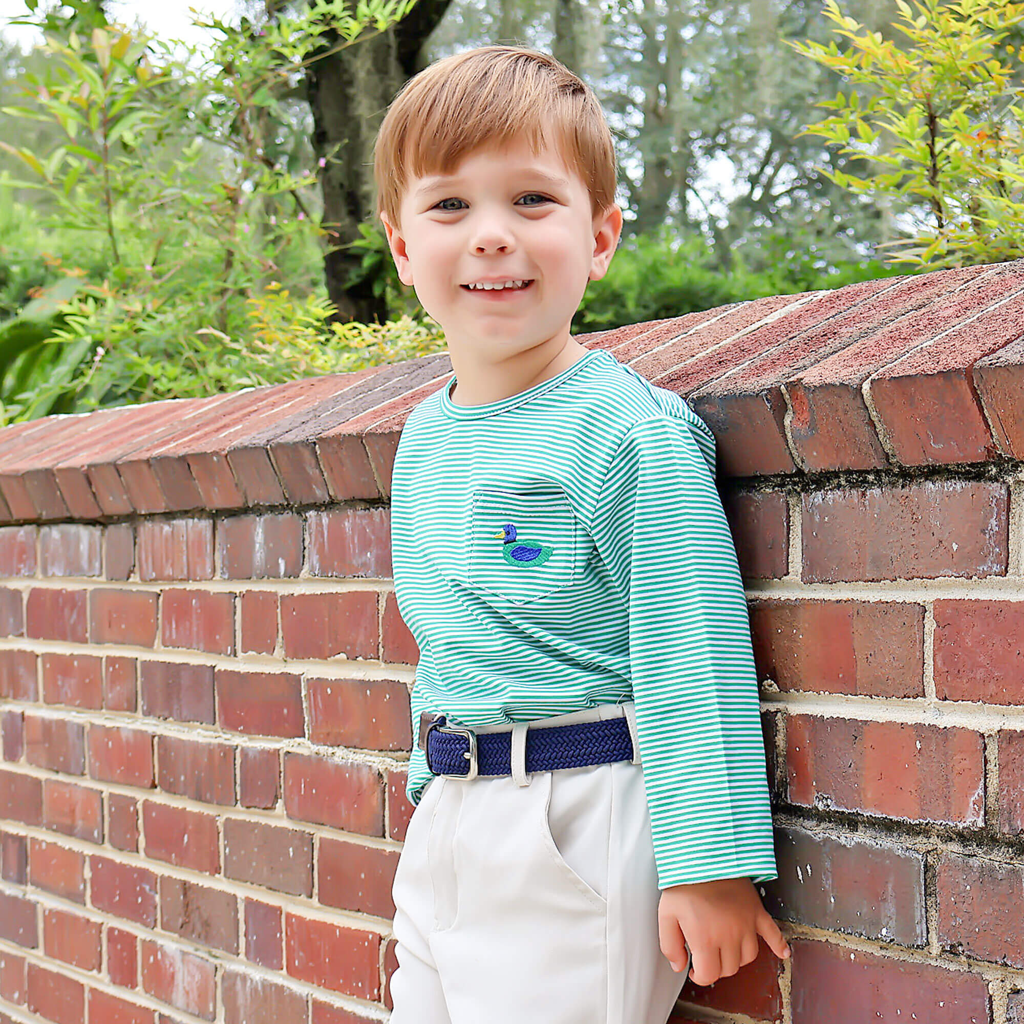 Mallard Green Stripe Long Sleeve Pocket Shirt - Image 4