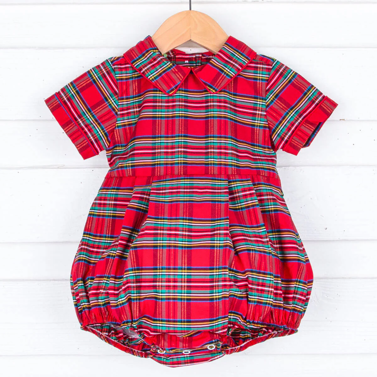 Manchester Plaid Red Collared Bubble - Image 2