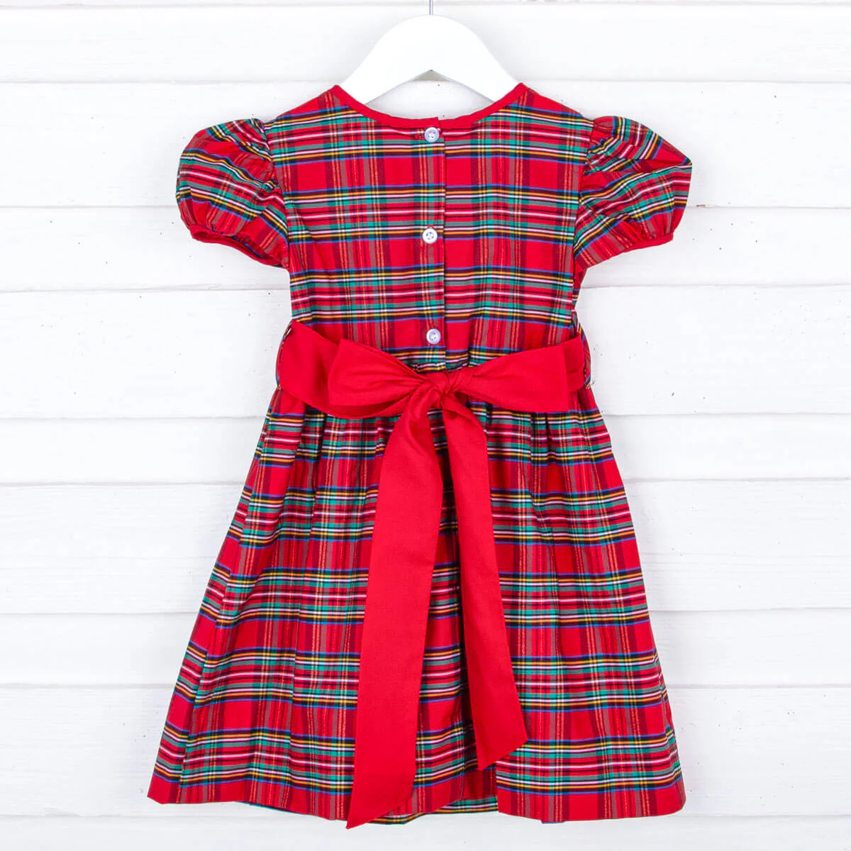 Manchester Plaid Red Sash Dress - Image 3