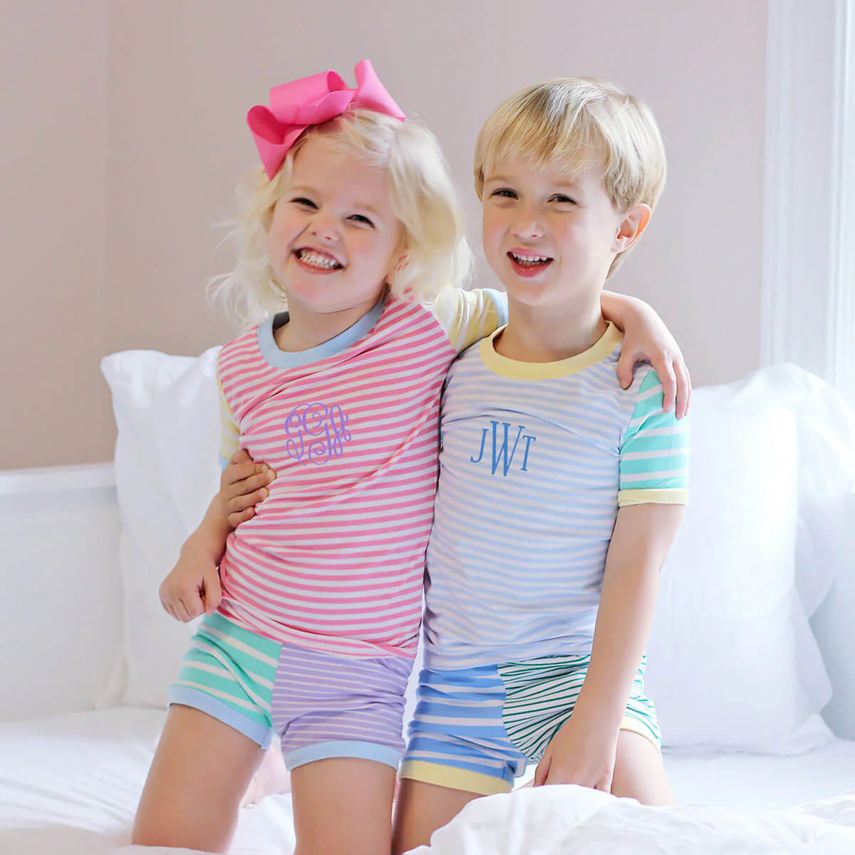 Colorblock Girl Short Pajamas - Image 4