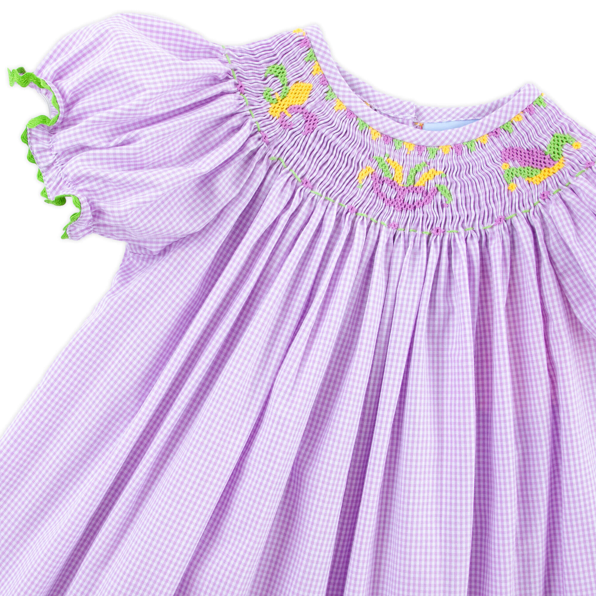 Mardi Gras Purple Smocked Bishop Dress - Image 2