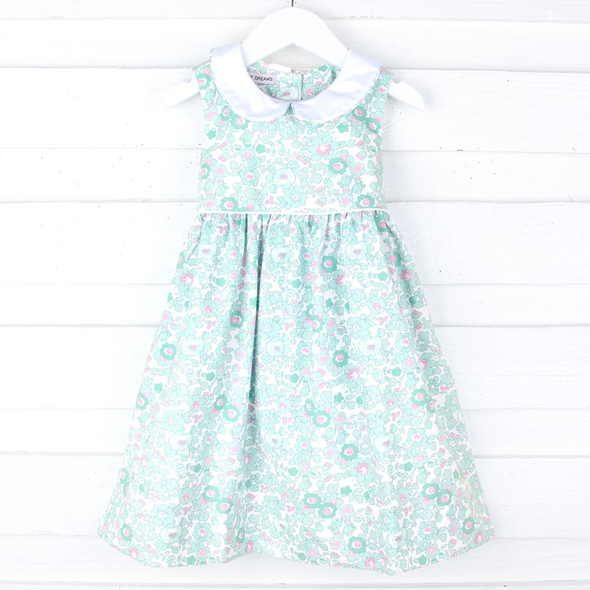 Marie Turquoise Flower Print Dress - Image 3