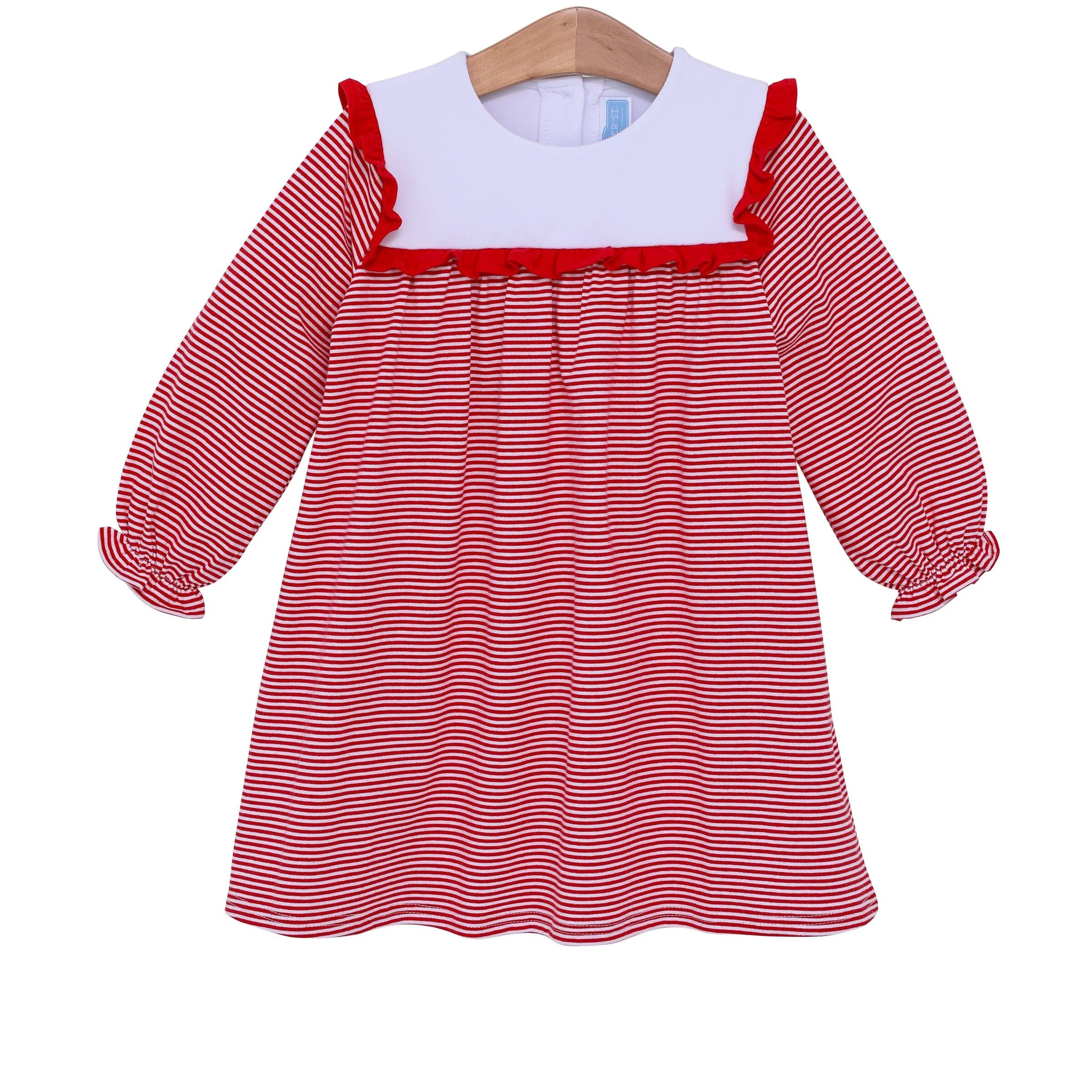 Marie Red Stripe Knit Dress - Image 2