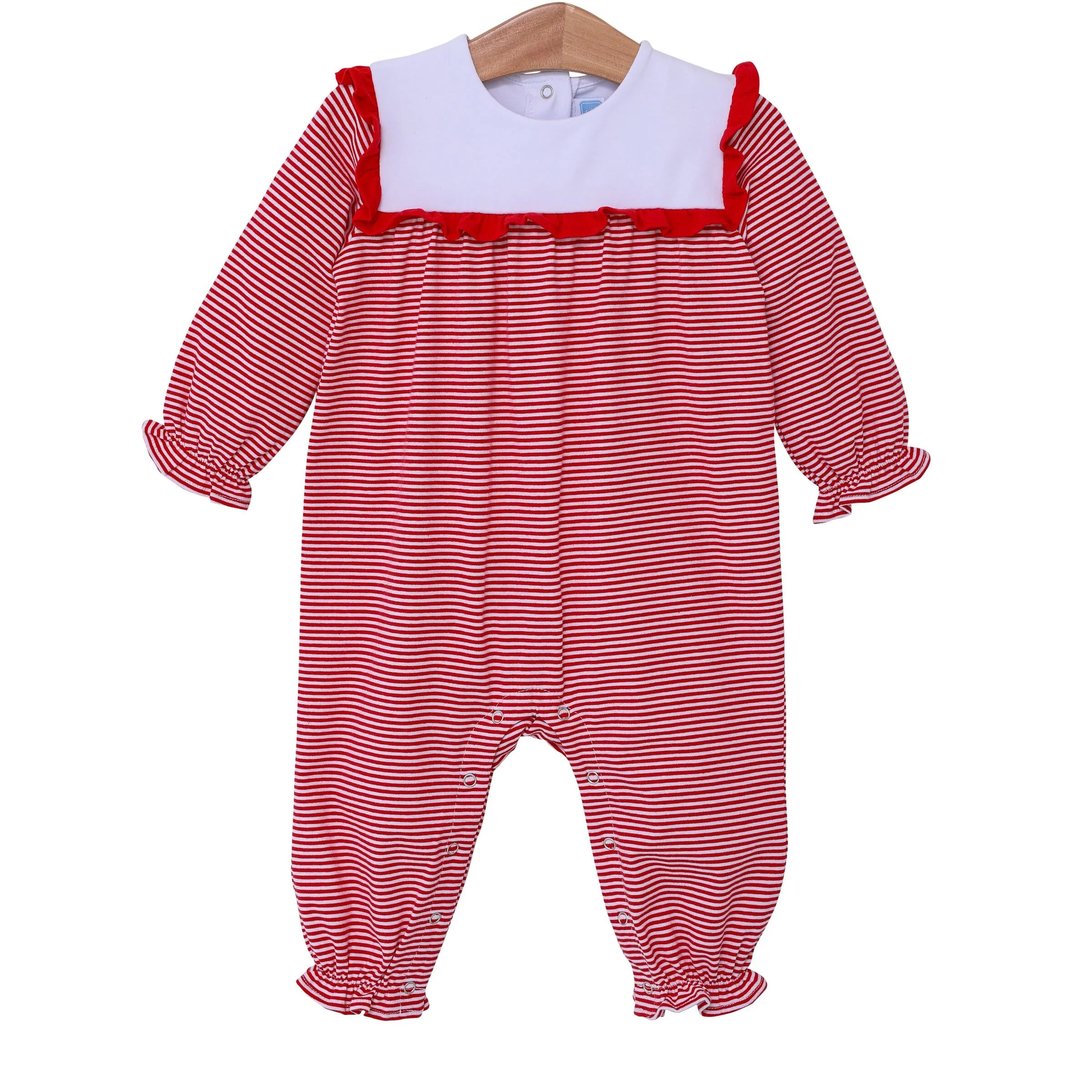 Marie Red Stripe Knit Romper - Image 2