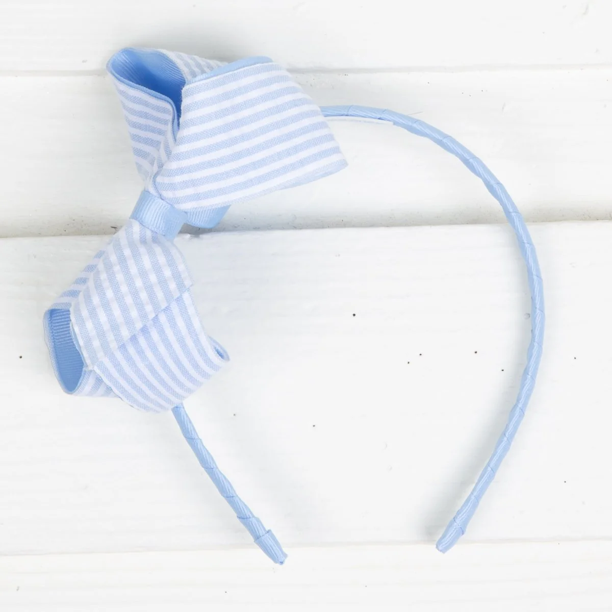 Medium Seersucker Bow Headband - Image 6