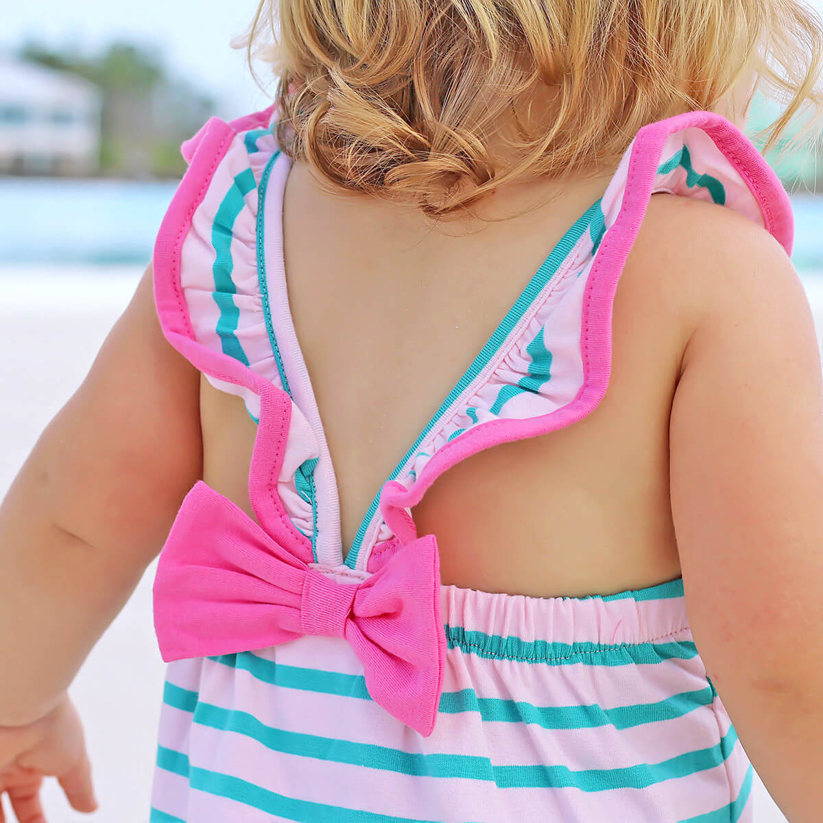 Mermaid Applique Stripe Ruffle Bubble - Image 4