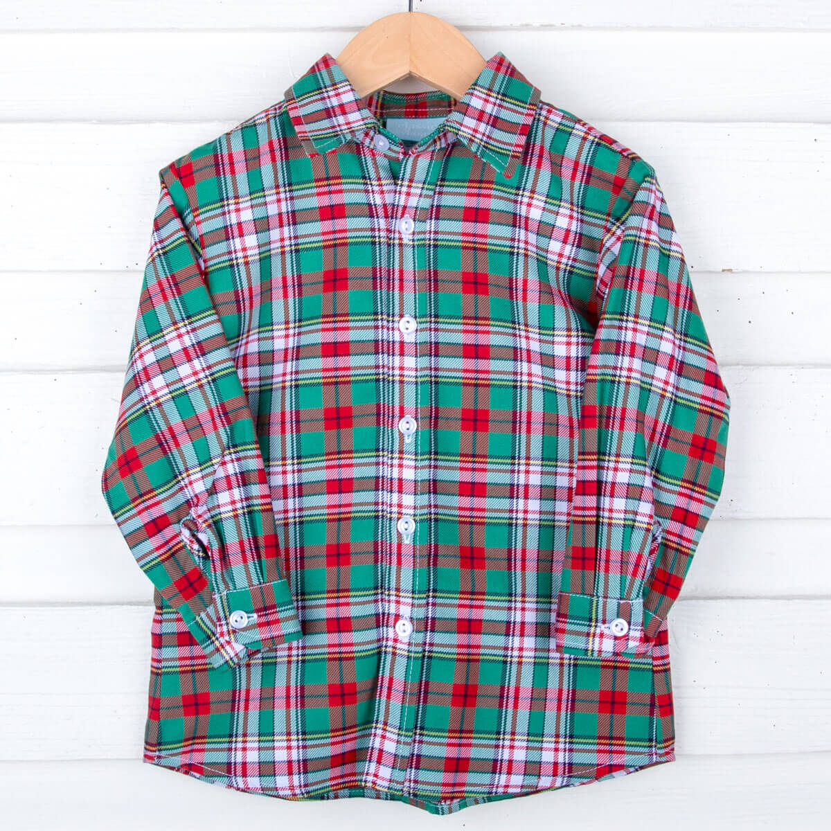 Merry & Bright Plaid Button Down Shirt - Image 2