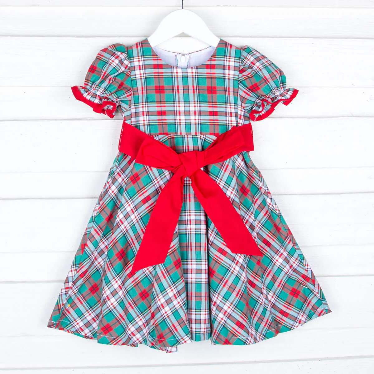 Merry & Bright Plaid Sash Dress - Image 2