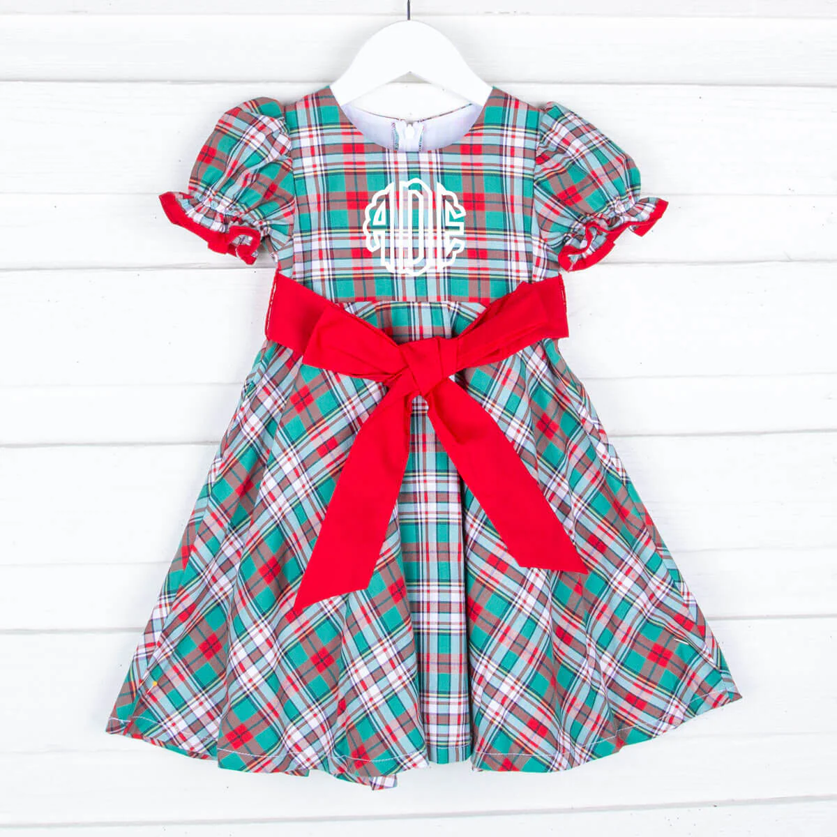 Merry & Bright Plaid Sash Dress - Image 3