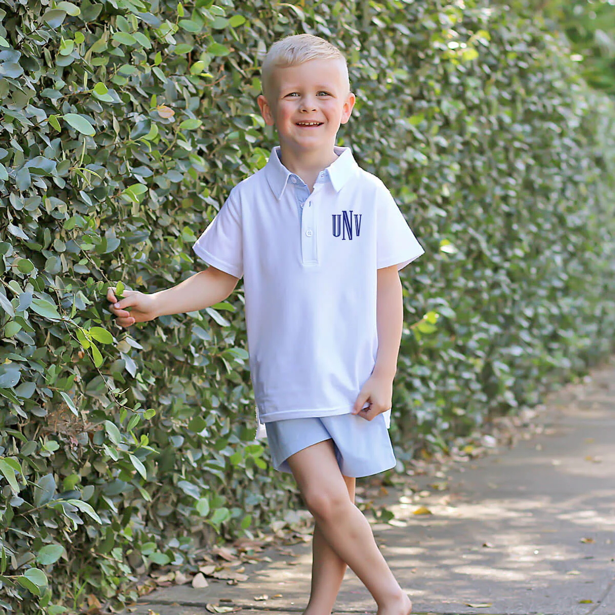 Micro Blue Gingham Short Set - Image 2
