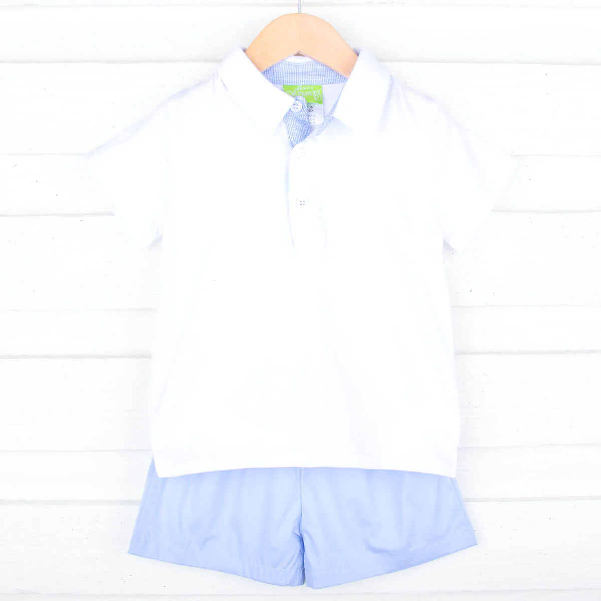 Micro Blue Gingham Short Set - Image 4