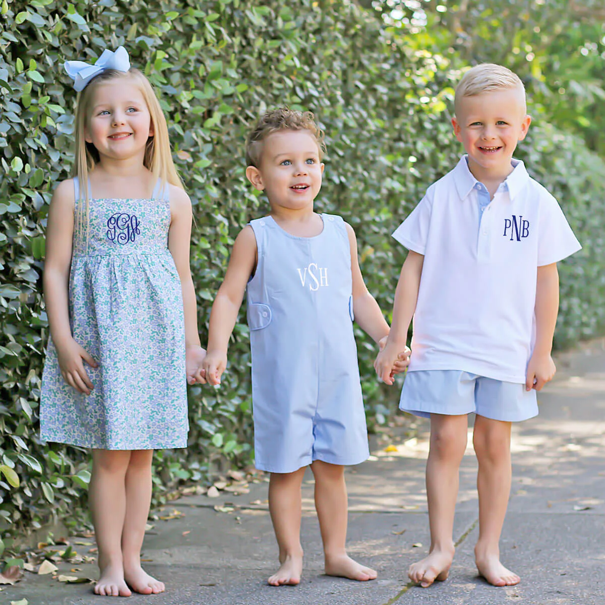 Micro Blue Gingham Jon Jon with Tabs - Image 5