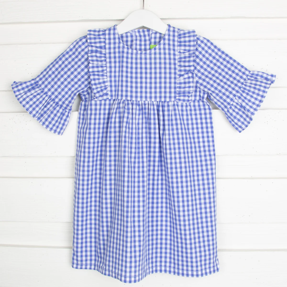 Mid Blue Gingham Olivia Dress - Image 2