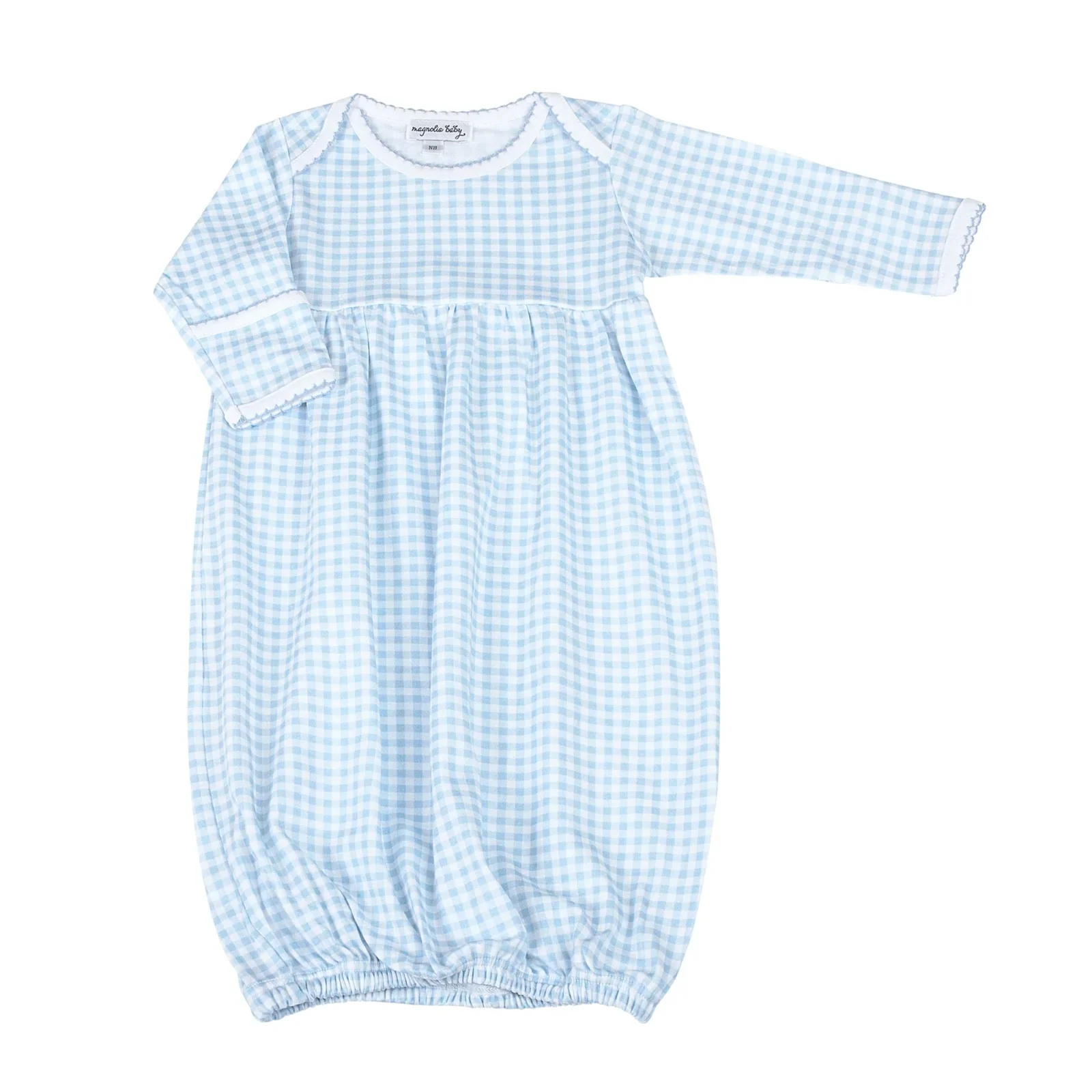 Mini Checks Knit Gathered Gown - Image 5