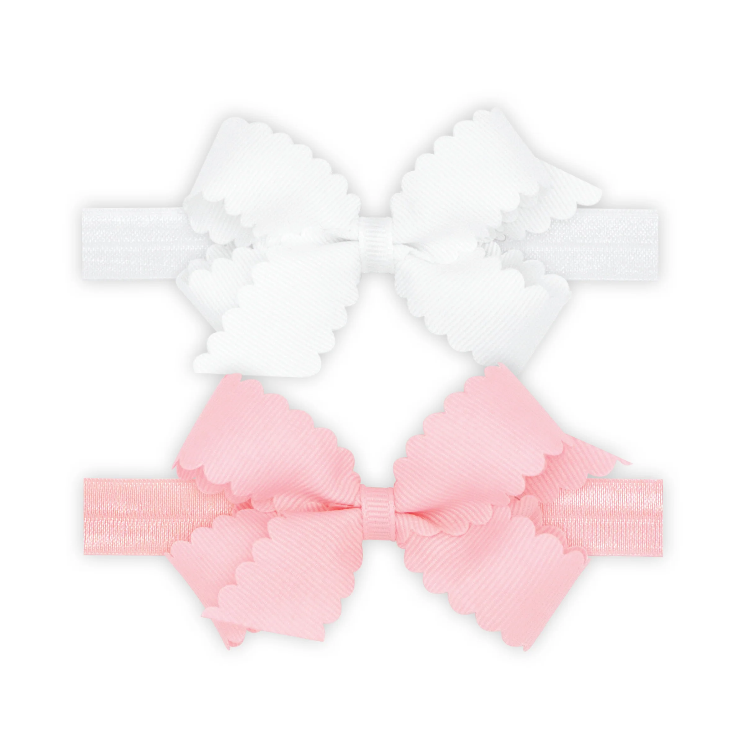 Mini Scalloped Two Pack Headband Bows - Image 2