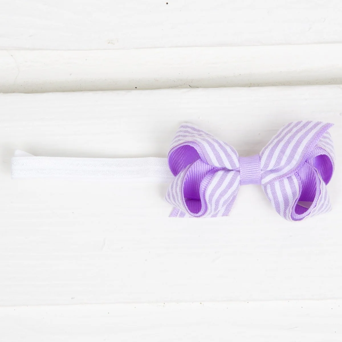 Mini Seersucker Overlay Bow Band - Image 5