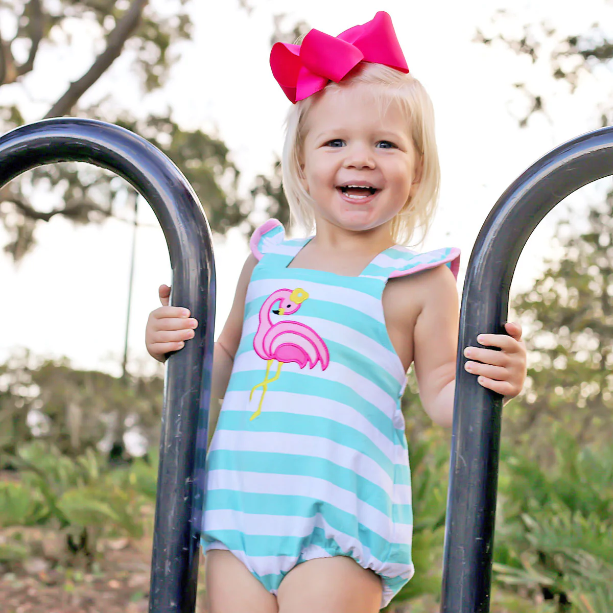 Mint Stripe Flamingo Bubble - Image 5