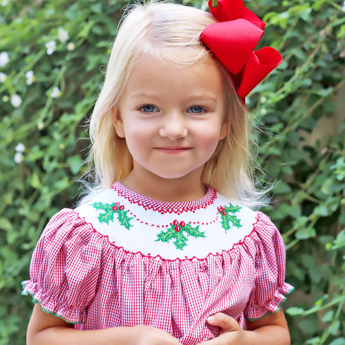 Mistletoe Magic Smocked Bishop Dress - Image 4