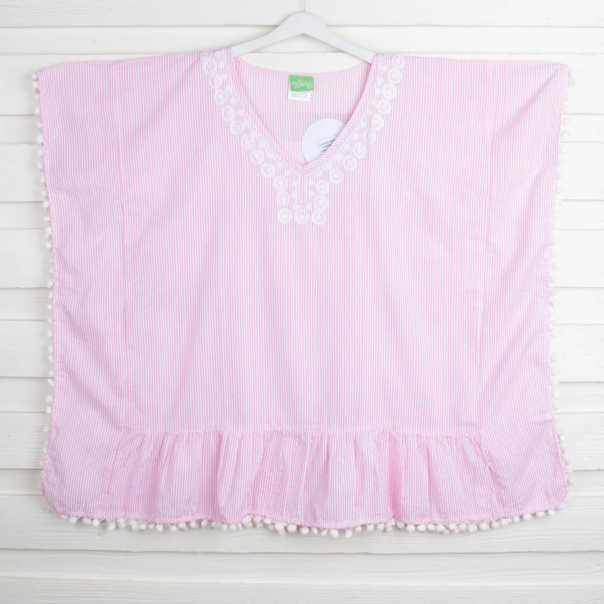 Women's Pink Stripe Seersucker Swim Cover-Up - Image 2