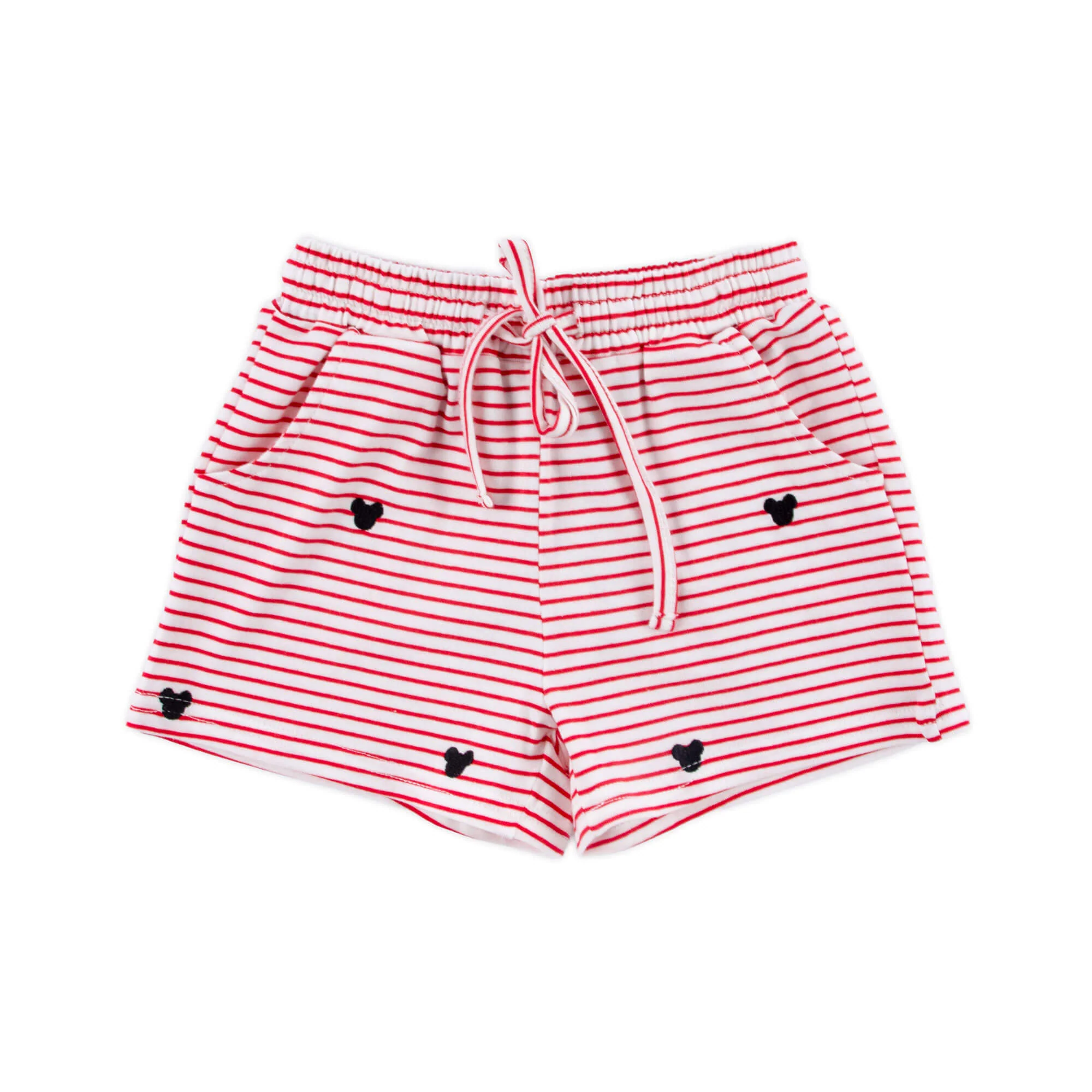 Mouse Ears Schiffli Red Stripe Shorts - Image 2